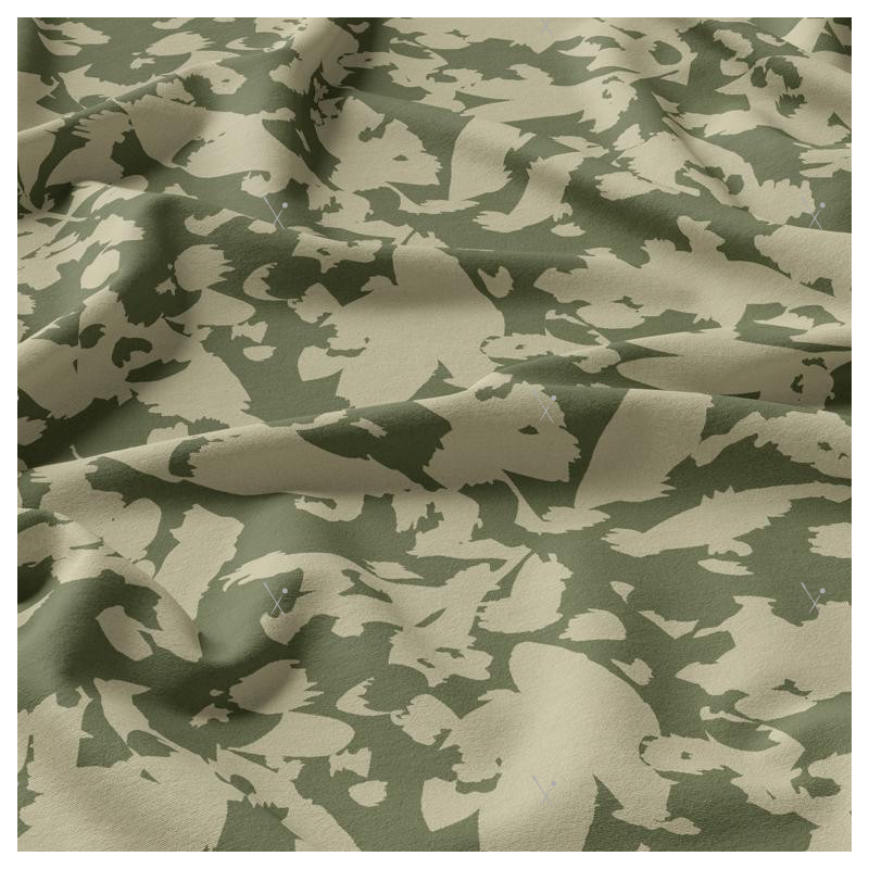 Printed Viscose SAVYO Khaki / Green